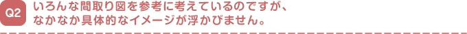 いろんな間取り図を参考に考えているのですが、
なかなか具体的なイメージが浮かびません。