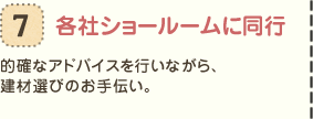 各社ショールームに同行